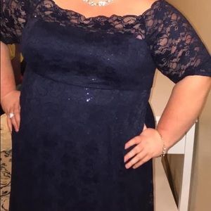 Long navy blue beautiful gown